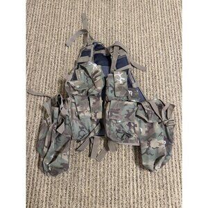 Mil-Tec Tactical Chest Rig Carry Vest Webbing Army Carrier Camo Size MD/LG